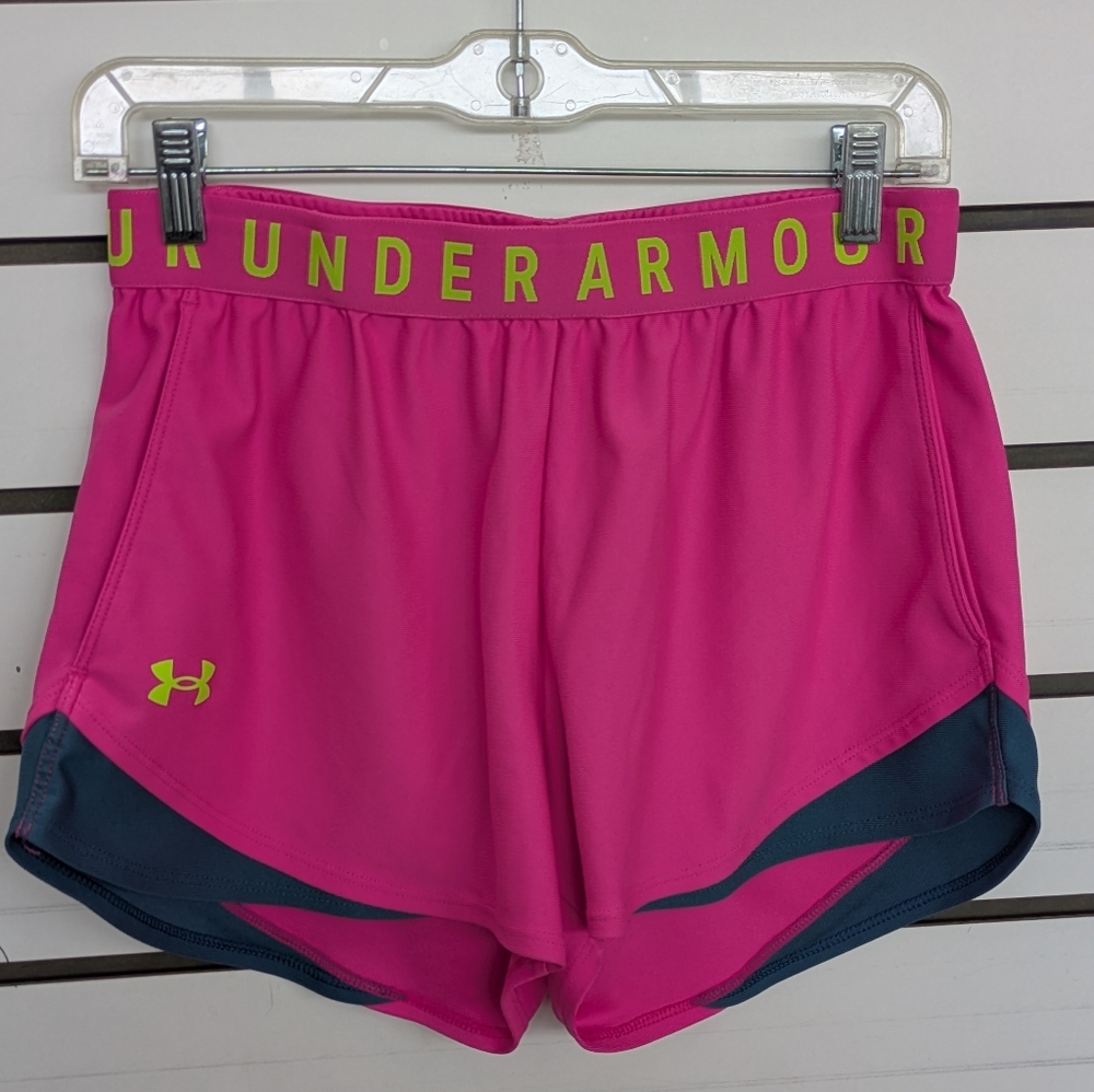 Under Armour Women's Pink and Gray Athletic Shorts